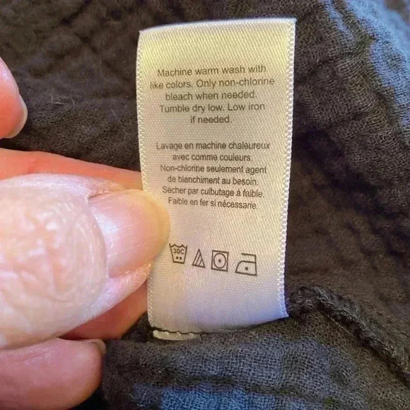 Black Coldwater Creek Midi Sloughed Cotton Button Front Skirt in Size Petite XL. - Picture 8 of 8